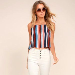 Beyond the Sea Peach Striped Crop Top
